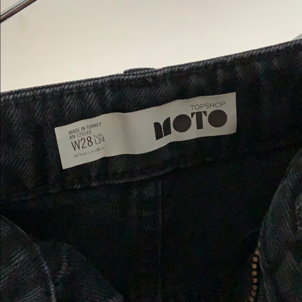 Topshop wide leg crop moto jean